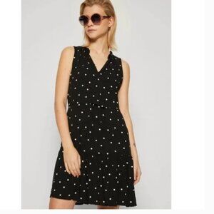 Gap Polka Dot  Sleeveless Tie-Waist Dress Size L